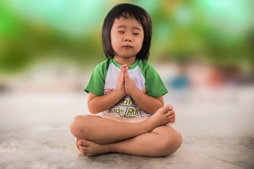 Affirmations For Kids Child meditating 